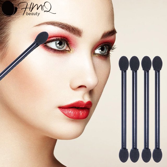 120/40pcs Eyeshadow Stick Disposable Eyeshadow Brush Double Head Latex Sponge Portable Shadow Base Smudge Makeup Beauty Tools