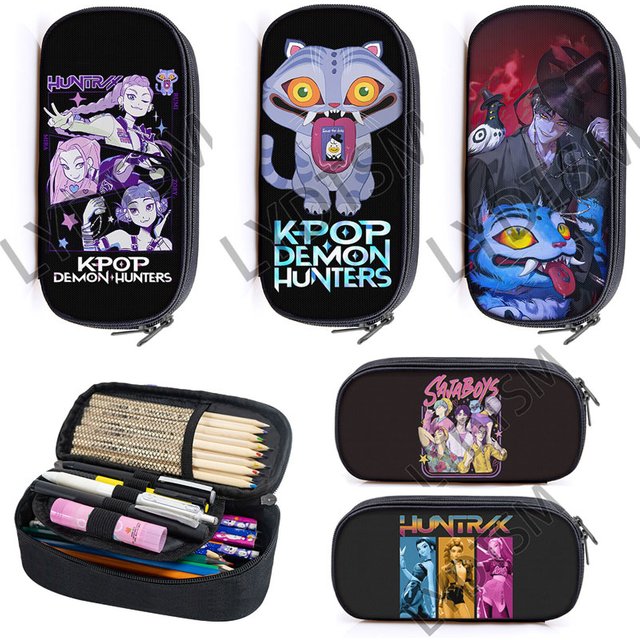 KPop Demon Hunters Cosmetic Case Pencil Bag Mira Rumi Zoey Stationery Bag Teenager Pencil Box School Supplies