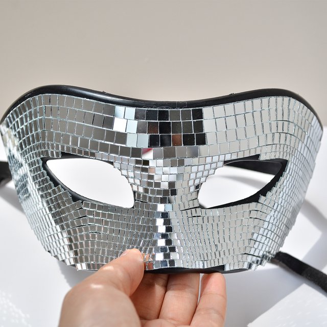 Disco Ball Glitter Mirror Face Mask Festival Masquerade Masks for Cosplay Halloween Party Night Club Mask Shap Home DJ Decor