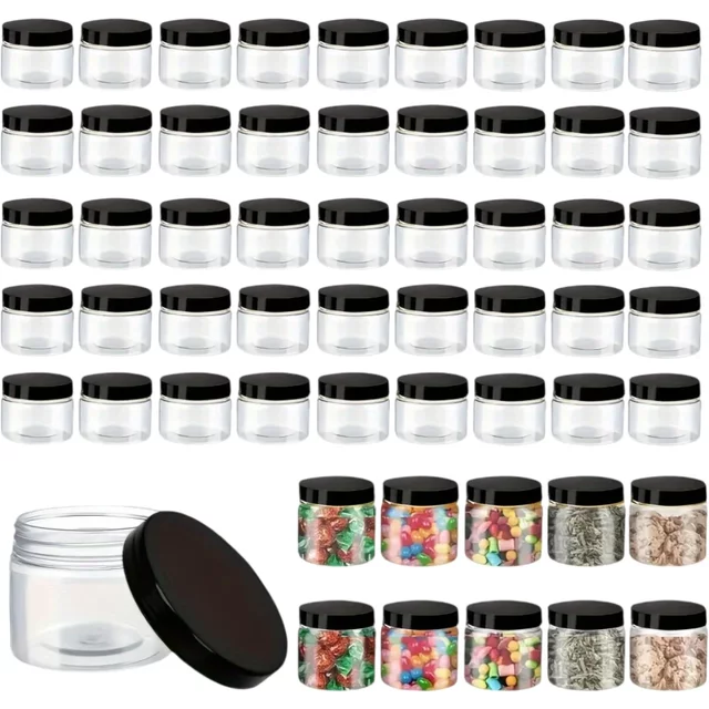12pcs 6.8oz/200ml Plastic Mason Jar with Gaskets Leakproof & Reusable for Cosmetics, Seaweed Masks, Dried Fruits, Honey, Nuts