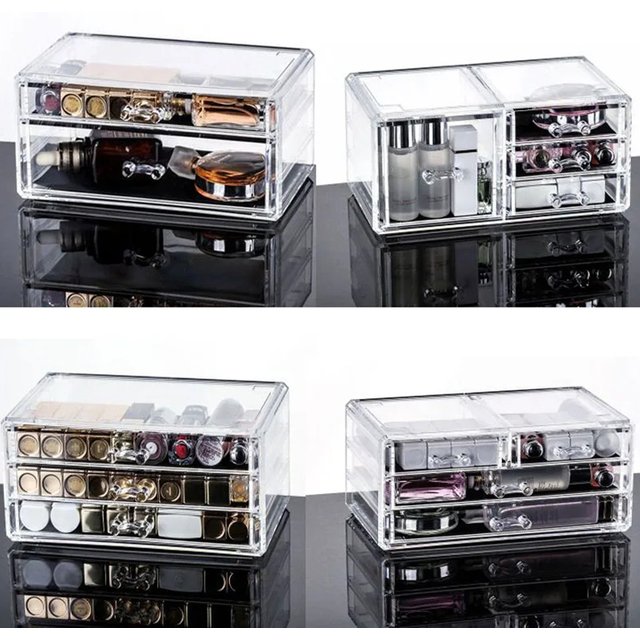 Drawer Makeup Organizer Cosmetics Storage Box Organizador Maquillaje Transparent Plastic Box Lipstick Jewelry Display Stand
