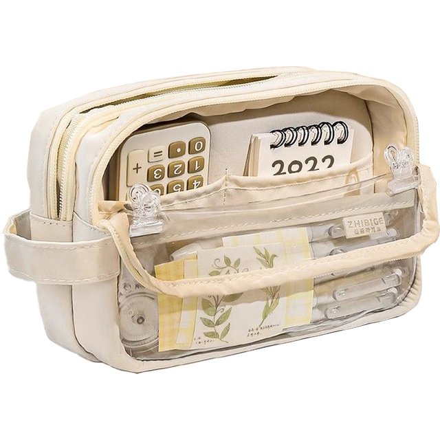 Multi Compartment Large Capacity Pencil Case, Stationery Bag, Makeup Bag, Suitable for Students, Offices, Schools, Teenagers, An