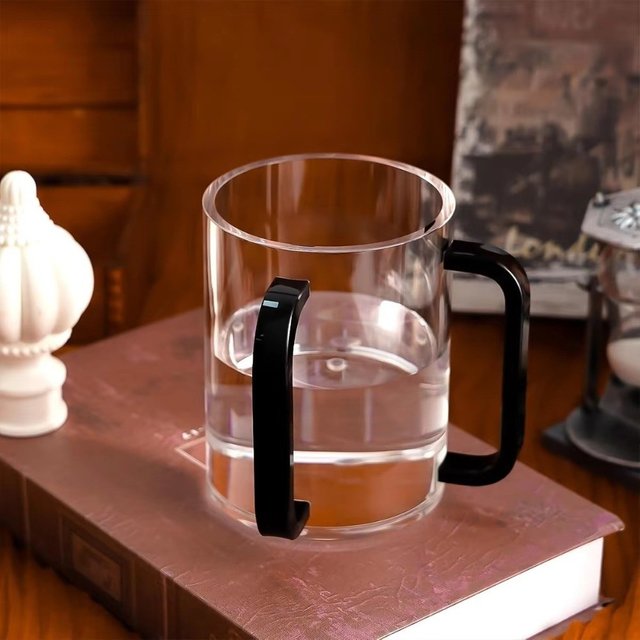 Transparent Netilat Yadayim Cup Thickened Dual Handles Jewish Prayer Wash Cup Easy Handling Acrylic Material Toothbrush Cup
