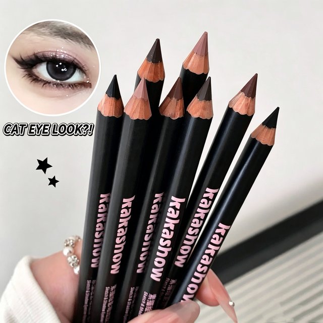 Kakashow Sketch Gel Eyeliner Pencil Smooth Color Payoff Waterproof Long Lasting Cat Eye Liner for Newbies