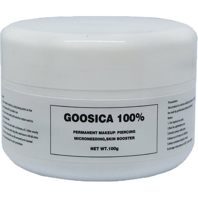 100% Goosica Eyebrow Tattoo Cream Before Permanent Makeup Microblading Piercing Face Beauty Eyebrow Lips Liner Auxiliary 100g