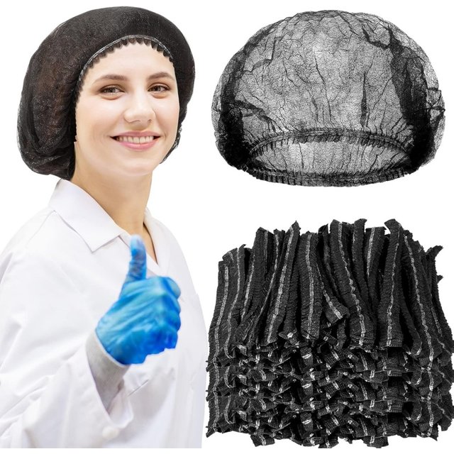 Disposable Shower Cap 100Pcs Elastic No Woven Hair Head Cover Nets Large Dustproof Hair Caps Makeup DIY Hair Dye Tatoo Bath Cap
