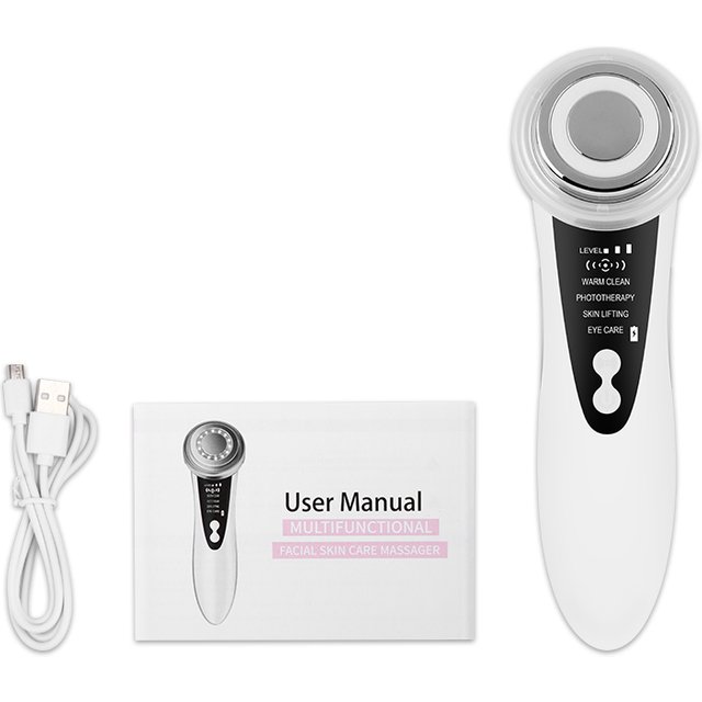 EMS Facial Massager LED Light therapy Sonic Ion Vibration Skin Tightening Face Lifting Anti Wrinkle Beauty Device Skin Care Tool