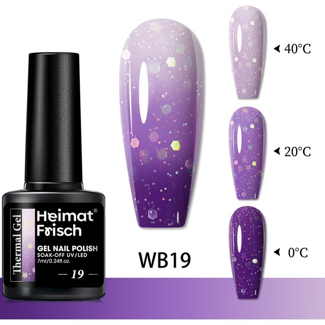 7ml Color Changing Gel Nail Polish, Temperature Sensitive Gradient Design, Fragrance Free, Off, Suitable for Home DIY Manicure.