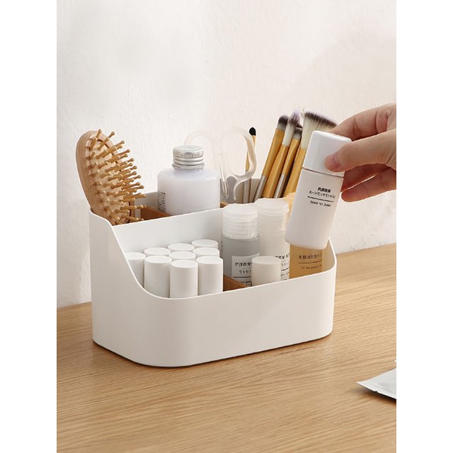 Desktop Storage Box Makeup Brushes Holder With Detachable Divider Comestic Tools Lipstick Beauty Tools Stationery Storage Box