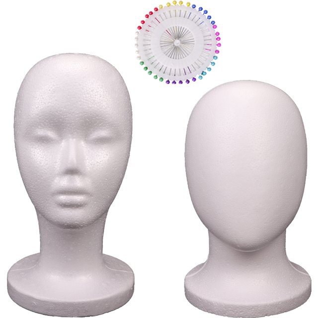 Foam Mannequin Head For Makeup Practice White Wig Head Stand With Stable Round Base For Salon, Hats And Hairpieces Display
