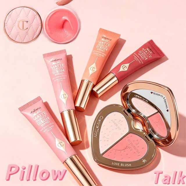 Charlotte Tilbury CT Set Two-color Heart-shaped Flawless Blush Cushion Pen Liquid Blush Cream Skin Protect Lips Lip Mask Care