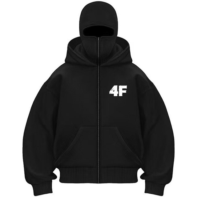 Sweat à capuche d'hiver pour hommes avec cagoule, masque facial, fermeture éclair, veste de sport pour activités de plein air, randonnée, voyage, course à pied