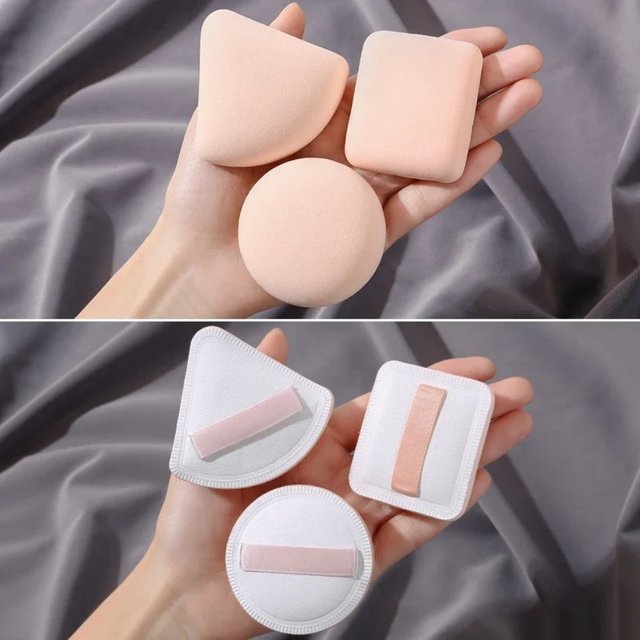 3Pcs Soft Cute Makeup Puff Set Dry Wet Combined Cosmetic Sponge Cushion Puff Foundation Cream Blender Makeup Tools Accessories