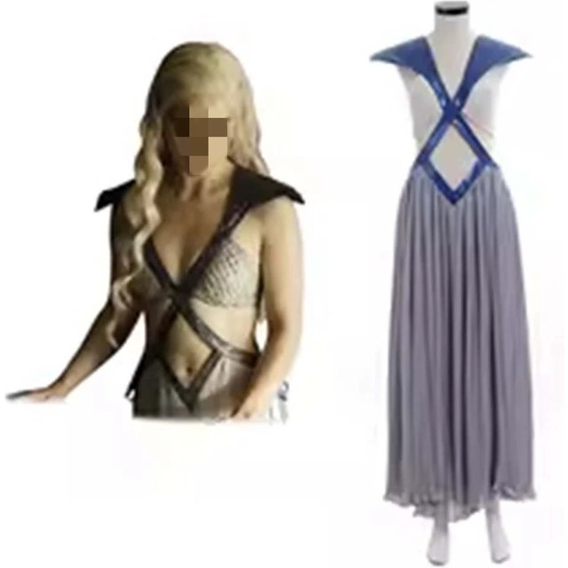 Robe du film Daenerys, Costume de Cosplay pour femmes et filles adultes, Costume de mascarade de carnaval d'halloween
