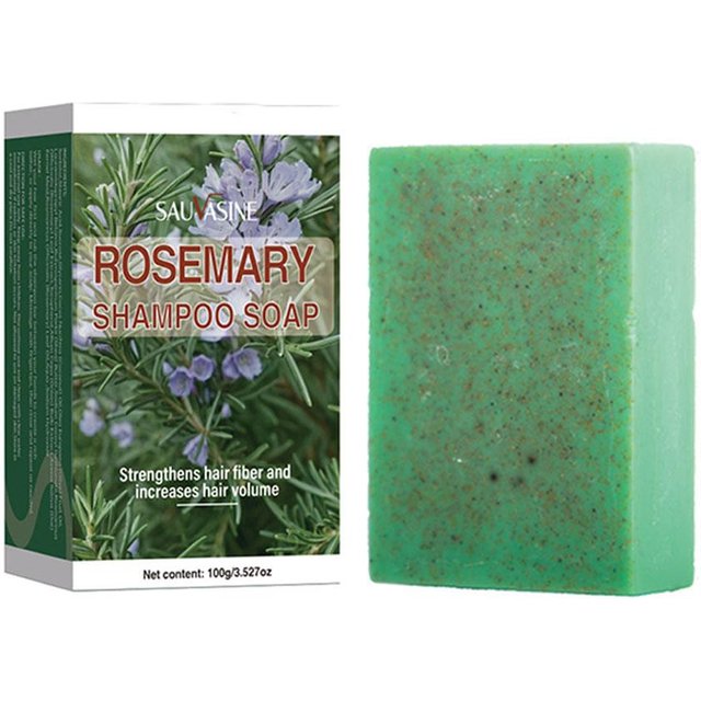 Savon au romarin pour la croissance des cheveux, barres lissantes et volumisantes, shampooing fortifiant et épaississant pour tous les types de cheveux, 100g