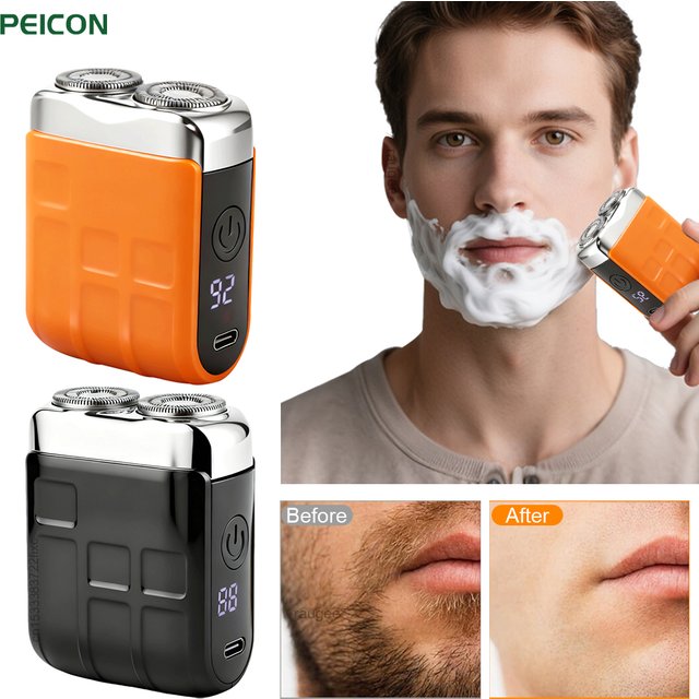 Rasoir électrique pour hommes lame à double tête rasoir électrique tondeuse à barbe faciale Rechargeable Mini rasoir électrique Portable pour hommes