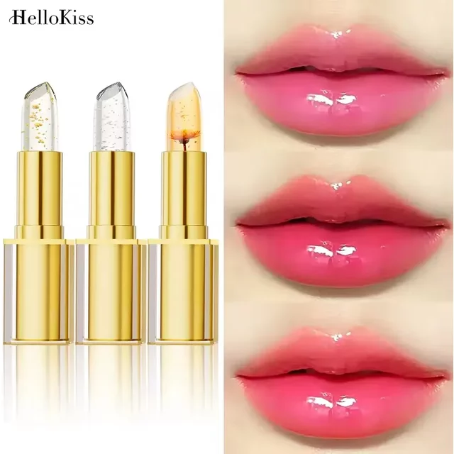 Gradient Jelly Lipstick Cup Non-stick Gold Foil PH Color Changing Lip Balm Long Lasting Hydrating Moisturizing Makeup Lipstick