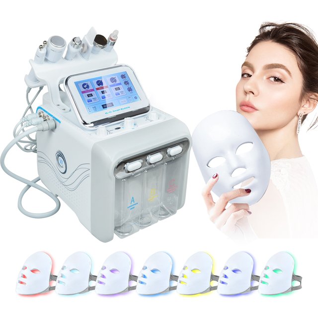 Novlora 7 in 1 Hydrogen Oxygen Small Bubble RF Beauty Machine Face Lifting Hydro Dermabrasion Device Skin Scrubber Facial Spa