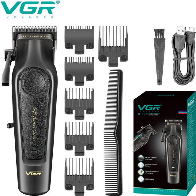 VGR V-197 Professional Electric Trimmers Cordless Adjustable Clippers LED Hair Trimmer for men Hair Trimmer Hair Cutting Machine