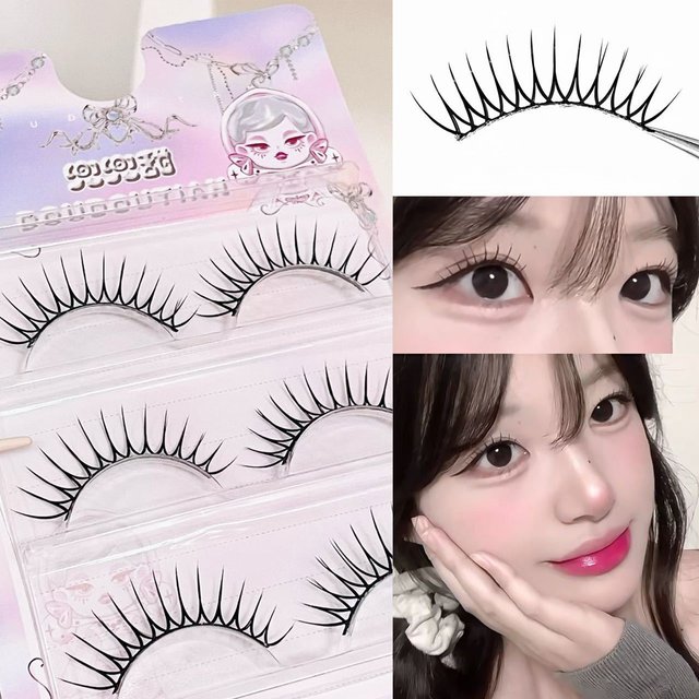 Kpop Idol U Shape False Eyelashes Full Strip Fluffy Volume Lashes for Girls Natural Makeup Accessories