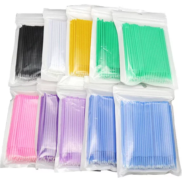 100-1000Pcs Disposable Micro Brush Mascara Wands Applicator Lash Removing Swab Microbrush Eyelash Extension Makeup Brushes Tools
