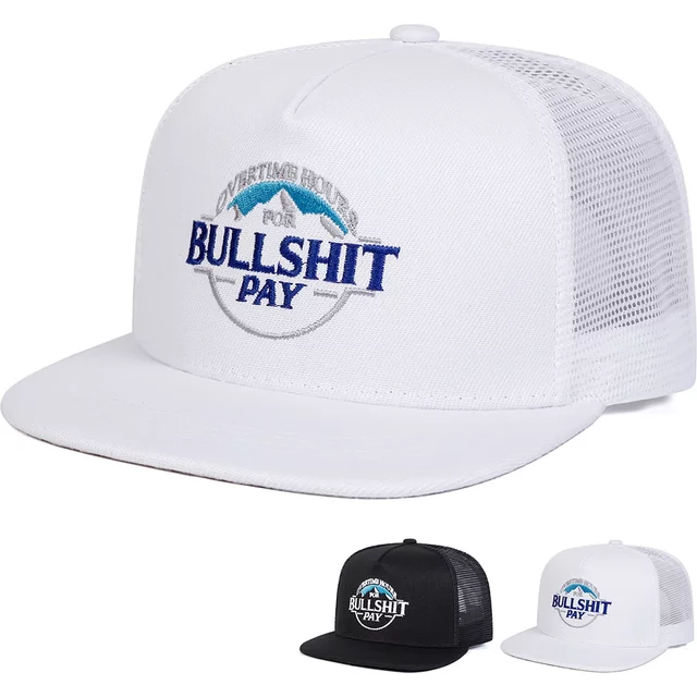 Unisex BULLSHIT PAY Embroidery Hip-hop Net Hats Spring Summer Outdoor Adjustable Sports Casual Baseball Caps Sunscreen Hat Cap