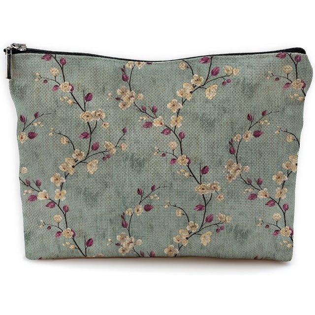 A Vintage Chinese style floral makeup bag- multifunctional zipper pouch, jewelry storage bag, perfect travel zipper small storag