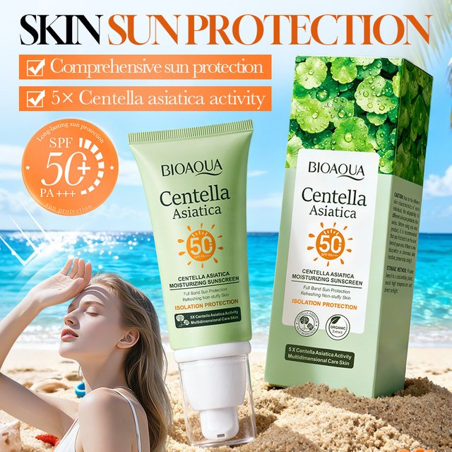 BIOAQUA spf 50 Sunscreen Face Body Solar Blocker Centella Asiatica Whitening Creams Moisturizing Anti-aging Facial Sunscreen