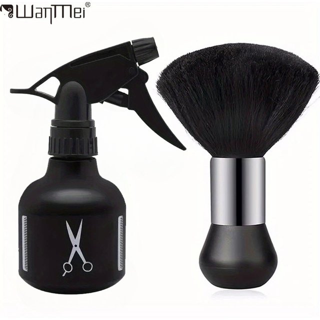 Kit de barbier professionnel, ensemble d'outils de coiffeur, plumeau pour le cou, flacon pulvérisateur d'eau, brosse de nettoyage pour Salon de coiffure et usage domestique