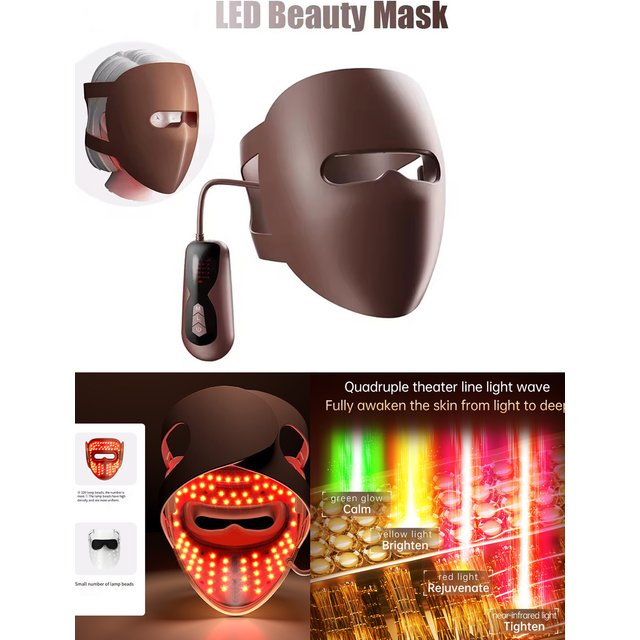 320 LED Beads Facial Photon Beauty Mask 4D Silicone Red Light Photon Skin Rejuvenation Anti Wrinkle Anti Acne Facial Beauty Care