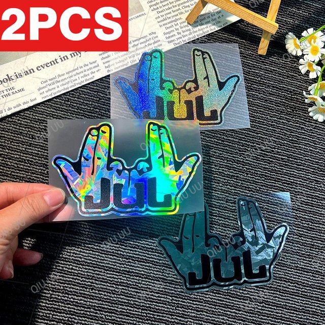 2PCS JUL Motorcycle Stickers Waterproof DIY Racing Helmet Fuel Tank Front Fairing Side Body Sunscreen Modification Vinyl Decals
