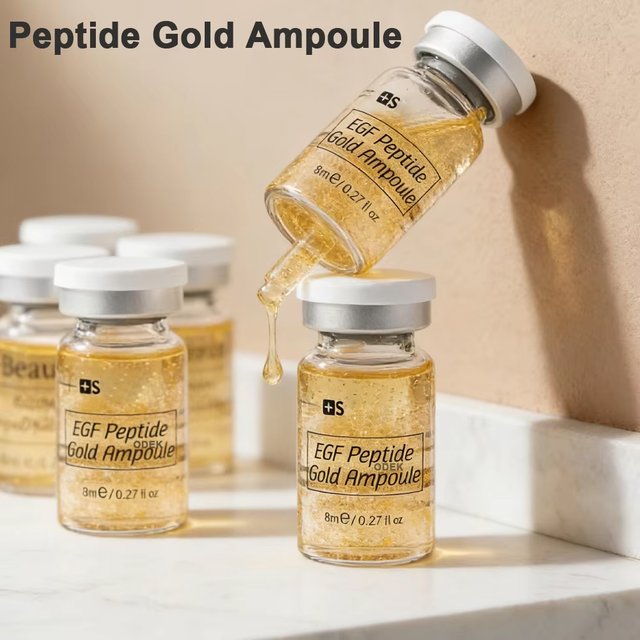 Korea 8ml Peptide Gold Ampoule Skin Booster Essence Facial Moisturize Rejuvenating Skin Care For Microneedle 0.25mm Serum