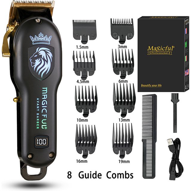 Professional Hair Clipper New Fashion Man Trimmer USB Charging Hair Cutting Machine RGB Colorful Light 2000 Lithium Battery