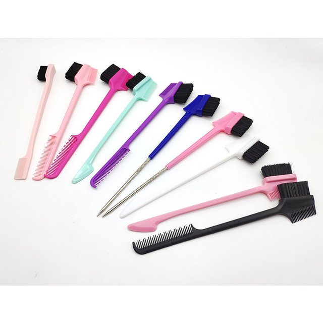 1pc Double-Sided Edge Comb Control Hair Brush Salon Professional Accessories 2-in-1 Hair Styling Tool Special for Real Hair Wigs