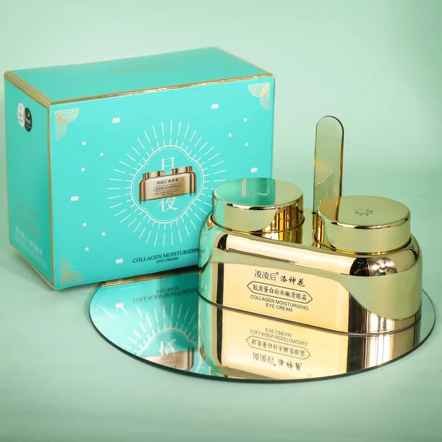 40g Day and Night Eye Cream Double Skin Care Reduce Dark Circles Tightens Anti Wrinkle Eye Puffiness Eye Care