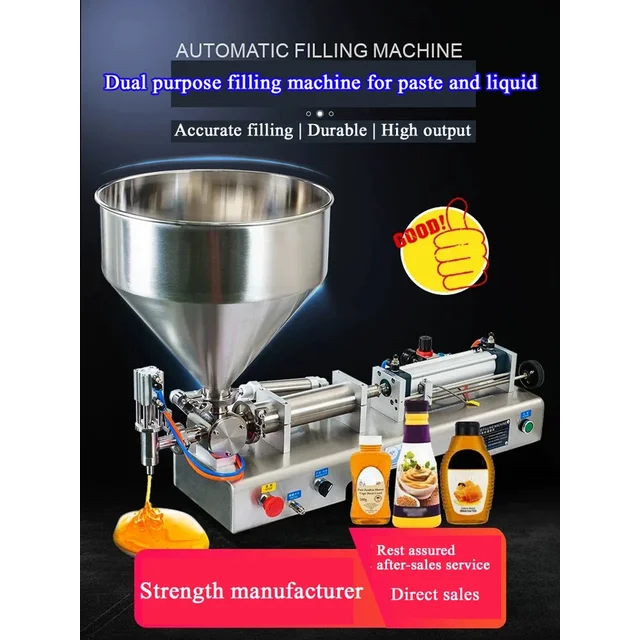 PBOBP Paste Liquid Filling Machine Adjustable Volume,Filling Machine With 30L Hopper, For Cream/Cosmetic/Perfume