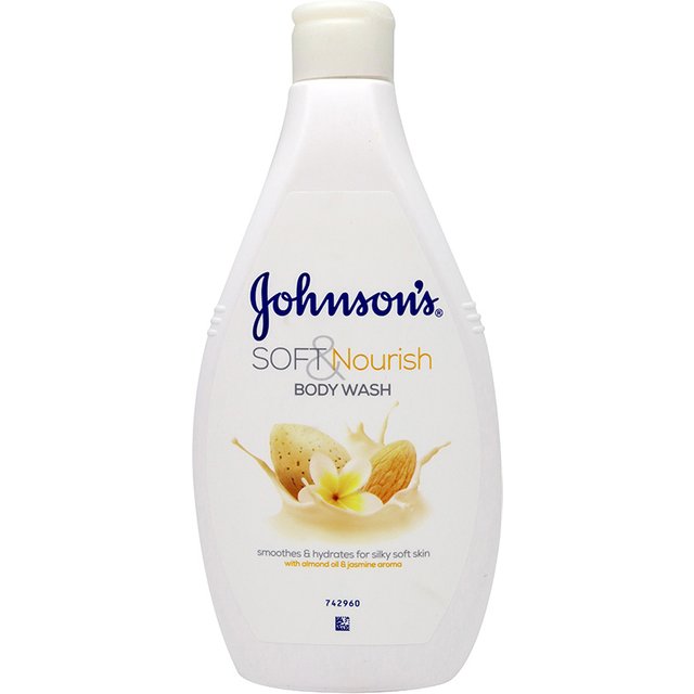 Johnson's Soft & Nourish Body Wash 400ML, Almond Oil Infused, Jasmine Aroma, Gentle Hydrating Shower Gel