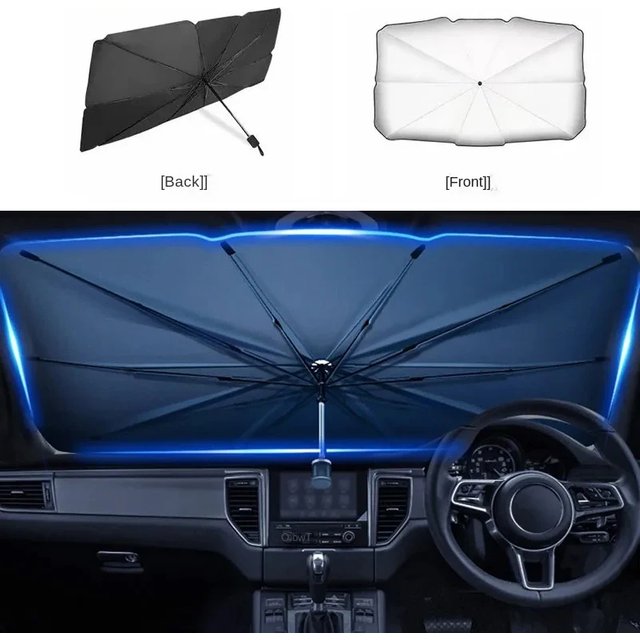 Anti UV Car Parasol Folding Sun Heat Insulation Umbrella Type Car Panels Glass Front Sunscreen Car Umbrella