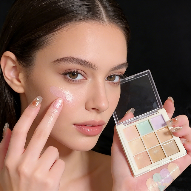 Multi-Color Concealer & Color Correcting Palette, Correcting Green/Purple Shades for Face Makeup, Blemish & Dark Circle Coverage