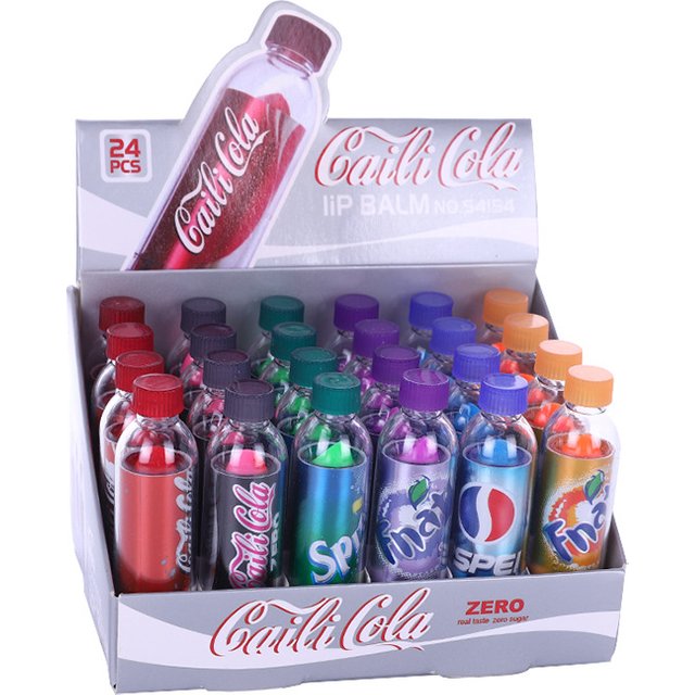 24PCS Moisturizing Lip Balm Color Changing Lip Balm Cute Kawaii Soda Flavored Lips Makeup Girl Party Supplies Great Gifts