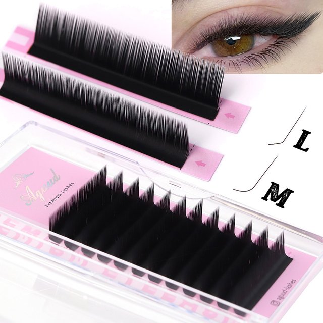 AGUUD Wholesale Individual Cashmere Eyelash Extension Russian Volume L/L+/LC/LD/LU/M Curl Silk Cilios Makeup False Lash All Size