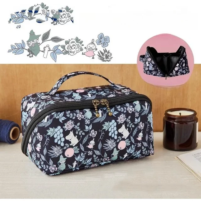 Cartoon Anime Moomins Series Travel Toiletries Bag Fashionable and Cute Portable Printed Large Capacity Makeup Bag