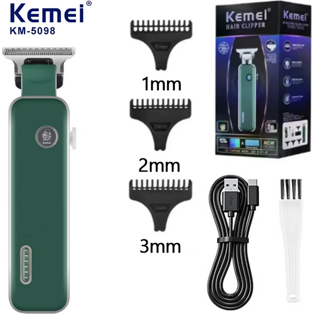 Kemei KM-5098 Cordless Professional Hair Clipper Rechargeable Electric Hair Trimmer Barber Hair Cutting Machine Clippers