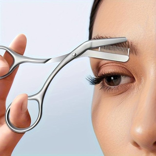 New·Stainless Steel Eyebrow Scissors With Comb Precision Shaping & Grooming Facial Hair Grooming Tool Perfect Face Care Tool