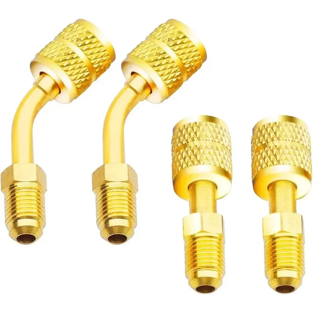 2pcs R410A Adapter 5/16 inches SAE Female to 1/4 inches SAE Male Flare for Air Conditioners HVAC