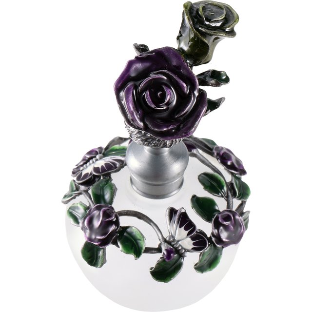 Mini bouteille de 40ml, bouchon Rose Vintage, fleur en émail creux, ornement papillon en rotin, parfum, huile essentielle, décor, commode/SPA/Yoga