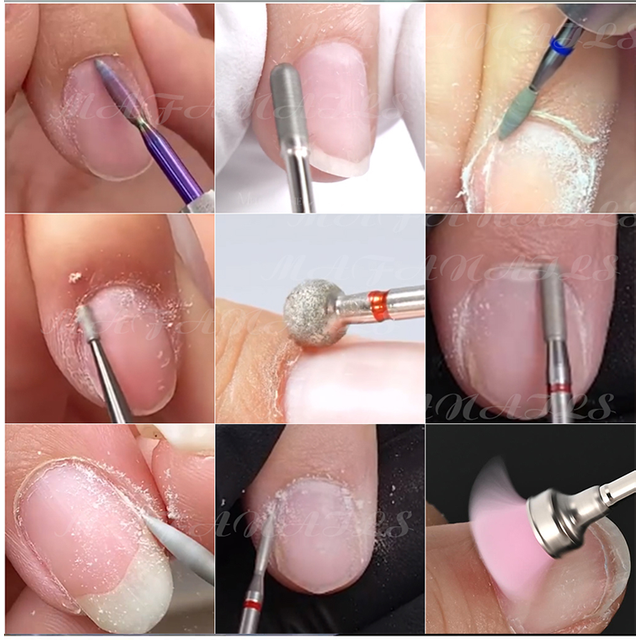10Pcs/Lot Nail Polishing Head for Remove Gel Polish Dead Skin Cuticle Grinding Bits Nail Files Manicure Pedicure Polishing Tools