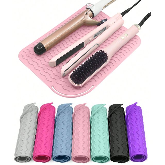 New Plus Size Silicone Heat Resistant Mat Portable Travel Hot Tools Pad Cover for Curling Iron, Flat Iron Hair Straightener