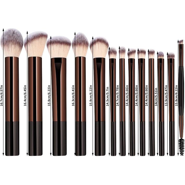13PCS Makeup Brush Set Foundation Concealer Powder Eyeshadow Blush Brush Kabuki Blending Cosmetic Beauty Tool for Face