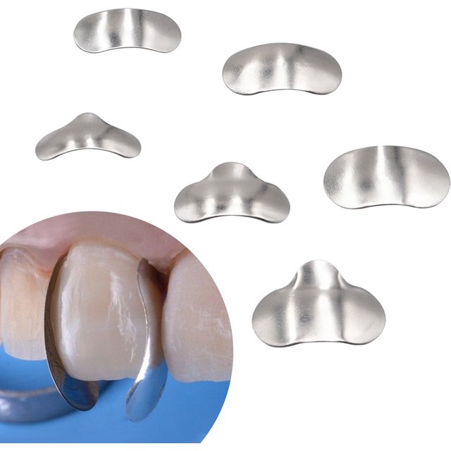 100pcs/bag Dental Matrices Sectional Contoured Metal Matrix Bands Matrix Rings Full Teeth Replacement Dentsit Oral Care Tool